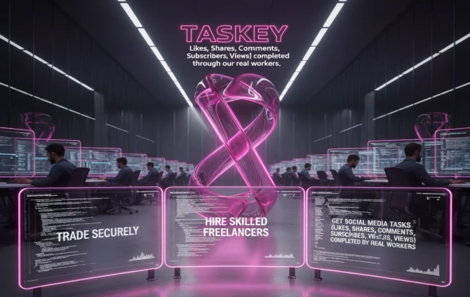 TASKEY Secure Trading Platform, Micro-Job Freelance Marketplace,  Real Social Media Services